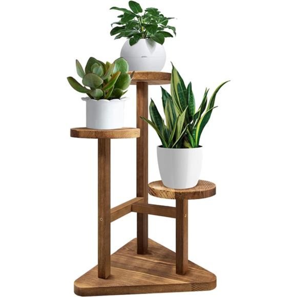 Other - 3 Tier Plant Stand, Tall Wood Plant Shelf Holder for Indoor Plants